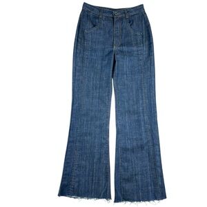 Just Cavalli Flared Mid Rise Jeans Made In Italy Stitched Front 26x30 (tag 27)